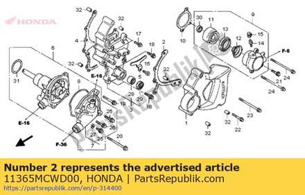 Plate, drive chain guide 11365MCWD00 Honda