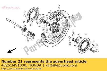 Disk, r. fr. brake 45251MV1000 Honda