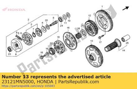 Gear, primary driven (78t) 23121MN5000 Honda