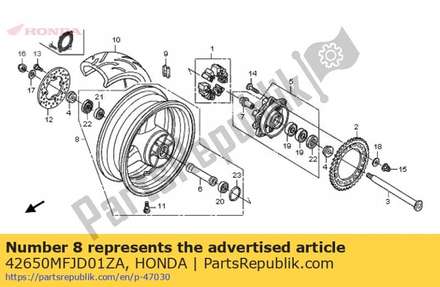 Wheel sub assy., rr. *type1 * (type1 ) 42650MFJD01ZA Honda