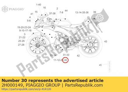 Linker zijpaneel linker band sticker 2H000149 Piaggio Group