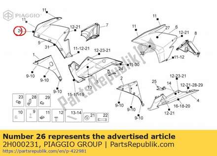 Rh fairing decal rsv4 2H000231 Piaggio Group