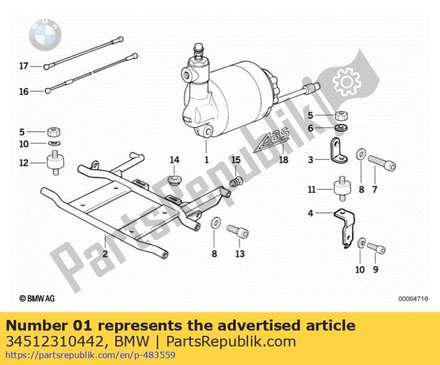 Hydraulic unit, front (from 08/1992) (to 07/1993) 34512310442 BMW