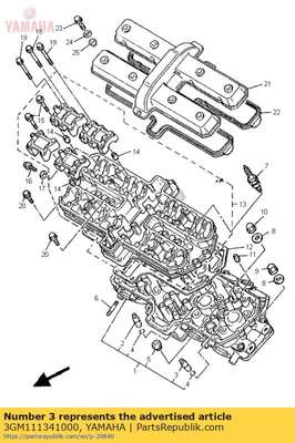 Guide, exhaust valve 3GM111341000 Yamaha
