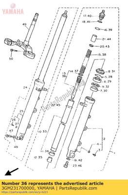 Cylinder comp., front fork 3GM231700000 Yamaha