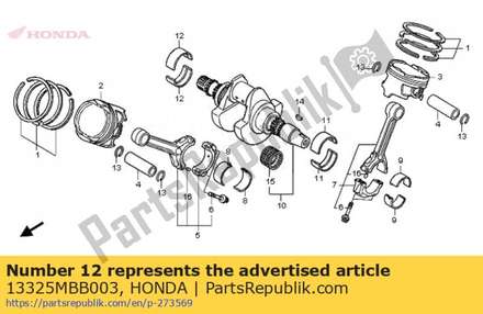 Bearing c, crankshaft r. side (brown) 13325MBB003 Honda
