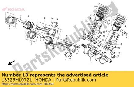 Bearing c, crankshaft (ye 13325ML0721 Honda