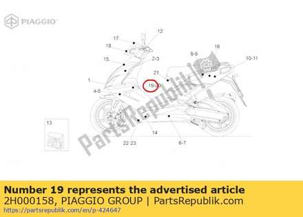 Right front shield band decal "italia" 2H000158 Piaggio Group
