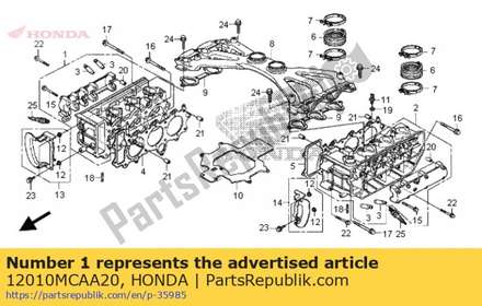 Head assy., r. cylinder 12010MCAA20 Honda