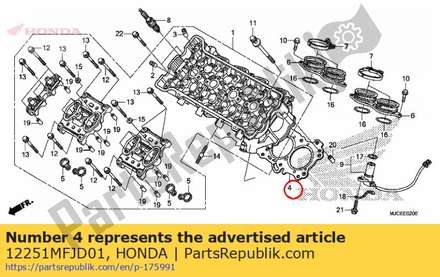 Gasket, cylinder head 12251MFJD01 Honda