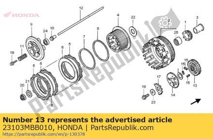 Gear, primary drive (44t) 23103MBB010 Honda
