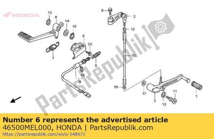 Pedal comp., rr. brake 46500MEL000 Honda