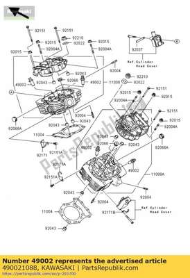 Guide-valve vn1500-a2 490021088 Kawasaki
