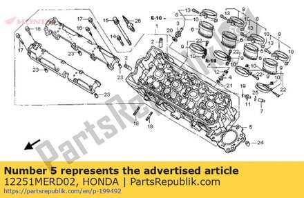Gasket, cylinder head 12251MERD02 Honda