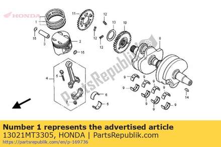 Ring set, piston (0.25)(riken) 13021MT3305 Honda