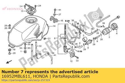 Screen set, fuel strainer 16952MBL611 Honda