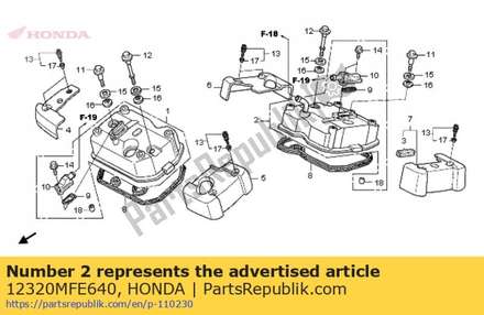 Cover assy., rr. cylinder 12320MFE640 Honda