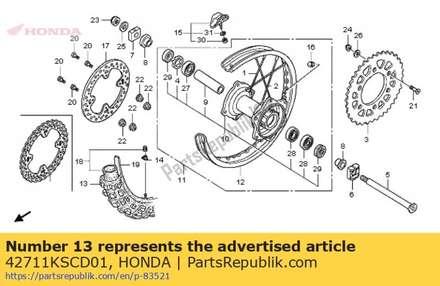Tire-rr(bs) 42711KSCD01 Honda
