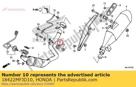 Rubber, ex. pipe mounting 18422MFJD10 Honda