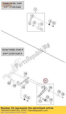 Shifting lever cpl. 7603403104433S KTM