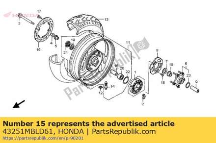 Disk, rr. brake 43251MBLD61 Honda
