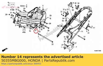 Collar, engine hanger 50355MBG000 Honda