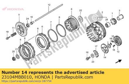 Subversnelling, primaire aandrijving (44t) 23104MBB010 Honda