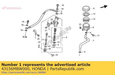 Guide, rr. brake hose 43156MBW000 Honda