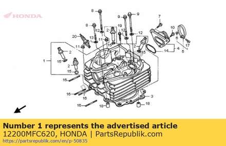 Head comp., cylinder 12200MFC620 Honda