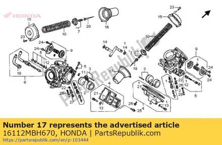 Piston comp., vacuum 16112MBH670 Honda