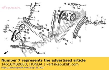 Guide a, cam chain 14610MBB003 Honda