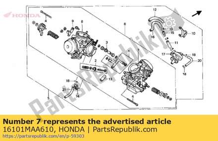 Carburetor assy., 16101MAA610 Honda
