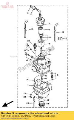 Spring, throttle valve 434143310000 Yamaha