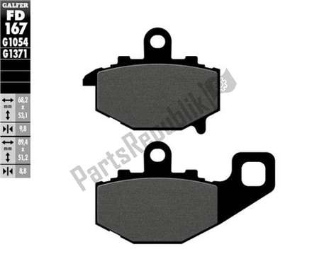 Semi-metallic brake pads FD167G1054 Galfer
