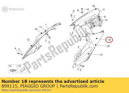 Dec. driehoek achterkuip sx 899115 Piaggio Group