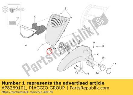 Front cover. grey AP8269101 Piaggio Group