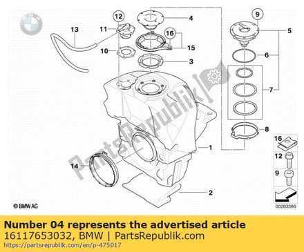 Filler tube (from 06/2006) (to 09/2007) 16117653032 BMW