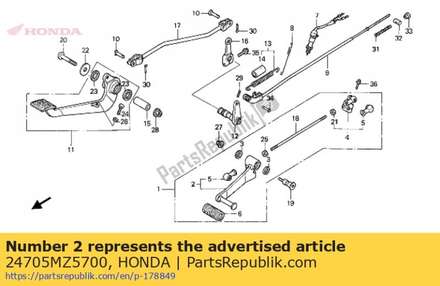 Pedal comp., gear change 24705MZ5700 Honda