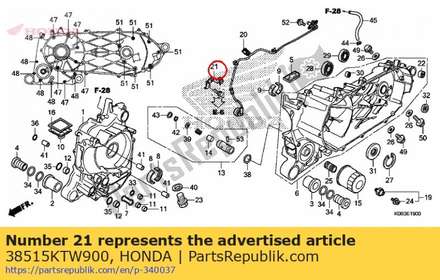 Guide, oil pressure switc 38515KTW900 Honda