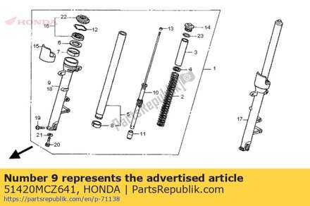 Case, r. bottom 51420MCZ641 Honda
