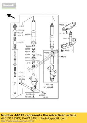 Pipe-fork inner,lh,si 440131415KF Kawasaki