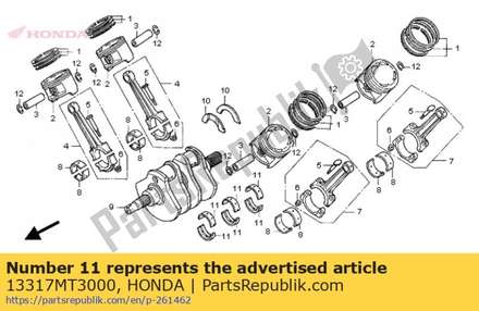 Bearing e, crankshaft (yellow) 13317MT3000 Honda