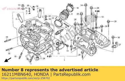 Insulator, carburetor 16211MBN640 Honda