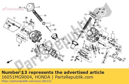Spring, vacuum piston 16051MG9004 Honda