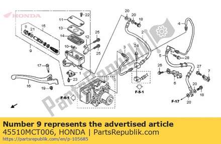 Cylinder sub assy., fr. brake master(nissin) 45510MCT006 Honda