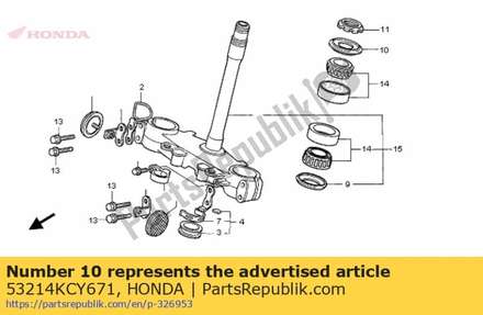 Dust seal, steering head(arai) 53214KCY671 Honda