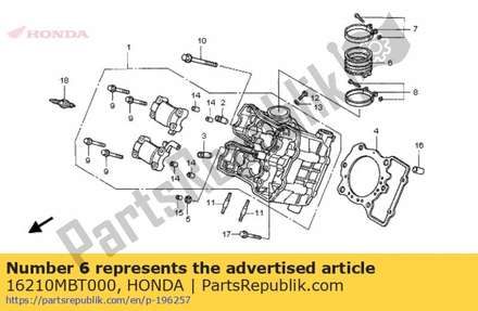 Insulator, fr. carburetor 16210MBT000 Honda
