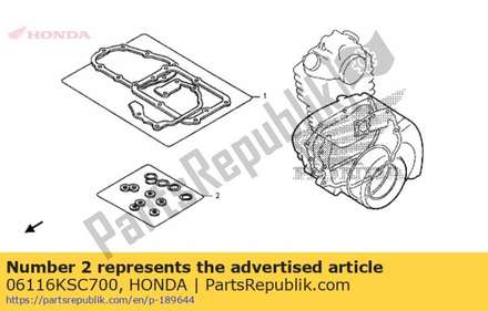 Washer oring kit b 06116KSC700 Honda