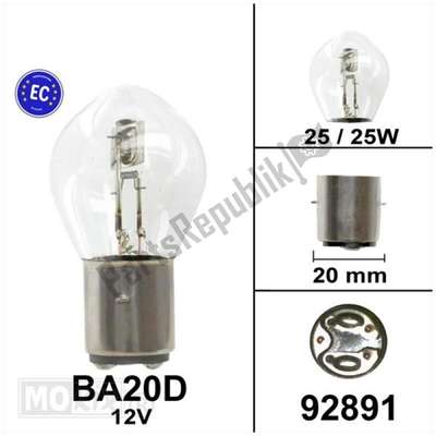 Lamp ba20d 12v 25/25w ce keur (1) 92891 Mokix