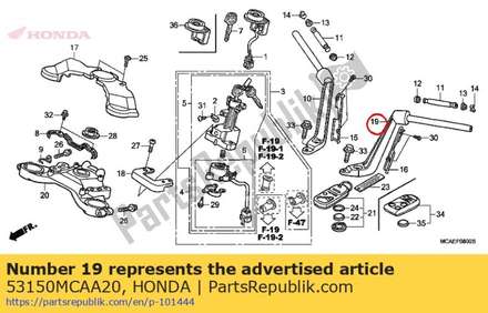 Pipe assy., l. steering handle 53150MCAA20 Honda